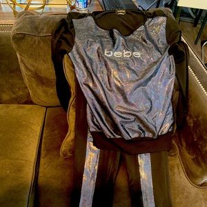 BEBE Holographic top and leggings set